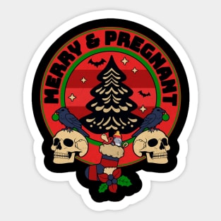Goth Merry & Pregnant Christmas Sticker